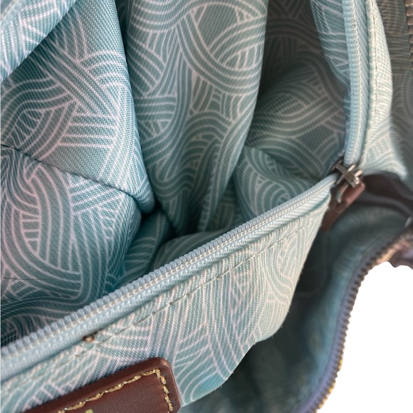 The Sak Exclusive Lavender Studded Leather Shoulder Bag adjustable strap. - Picture 10 of 14